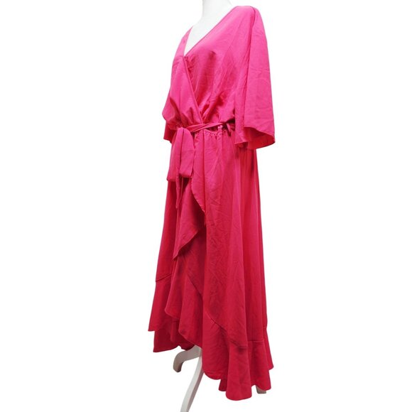 Womens SCOMCHIC Hot Pink Maxi Wrap Dress Size 4XL - Picture 5 of 6
